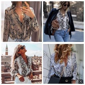 Equipment - Snakeskin print silk shirt